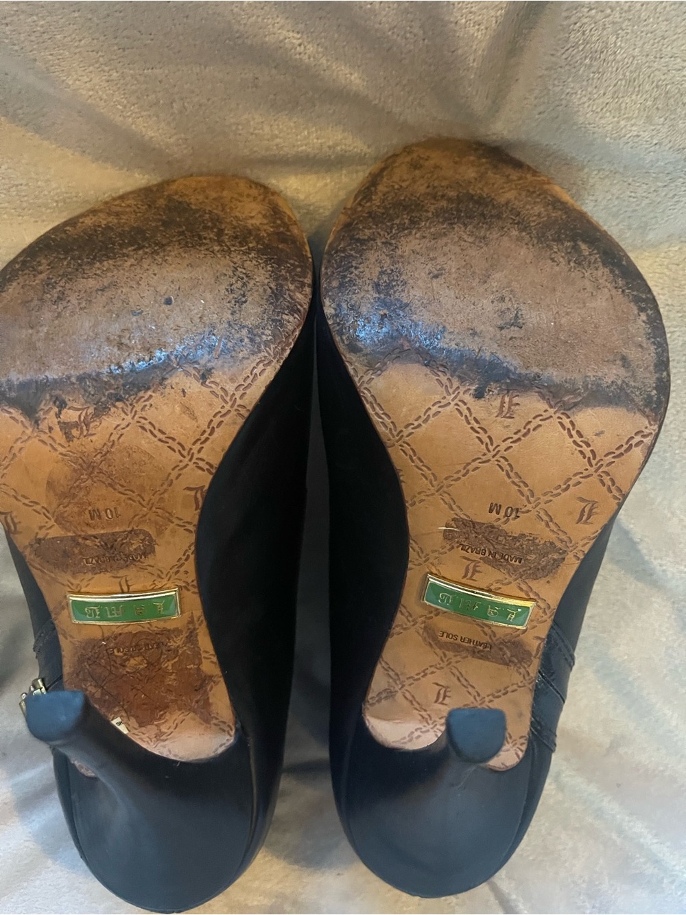 L.A.M.B. Black Women's Peep-Toe Ankle Strap Heels - Picture 4 of 9